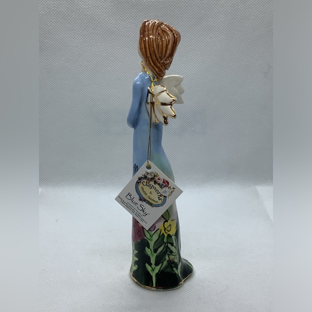 Blue Sky Clay Works Heather Goldminc Praying Angel Hand Painted Ceramic 2002 NIB - Picture 3 of 10